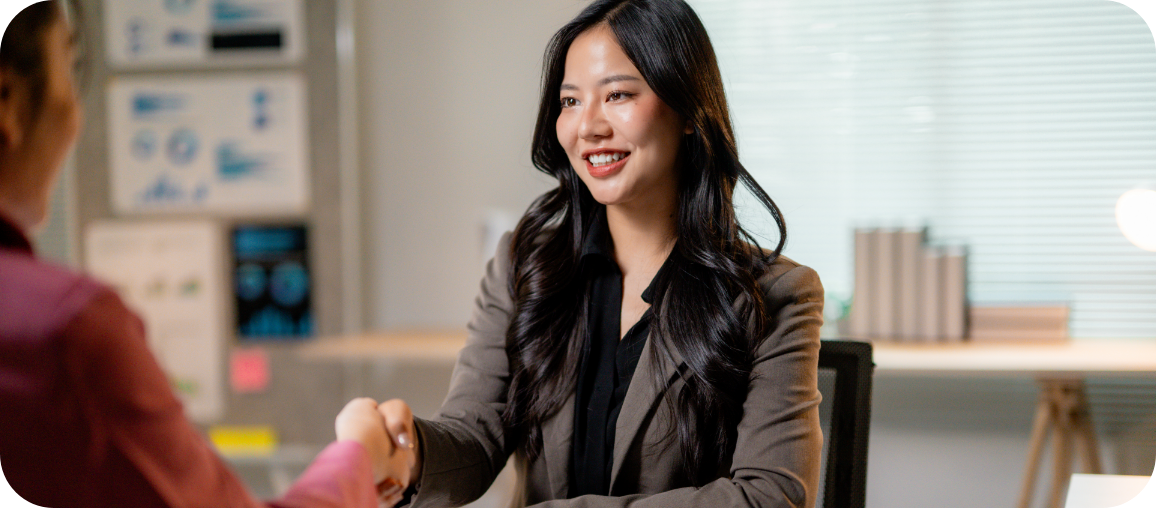 Smiling woman in a professional setting